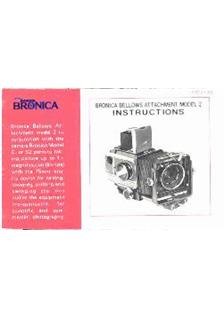 Bronica Lens - Accessories manual. Camera Instructions.